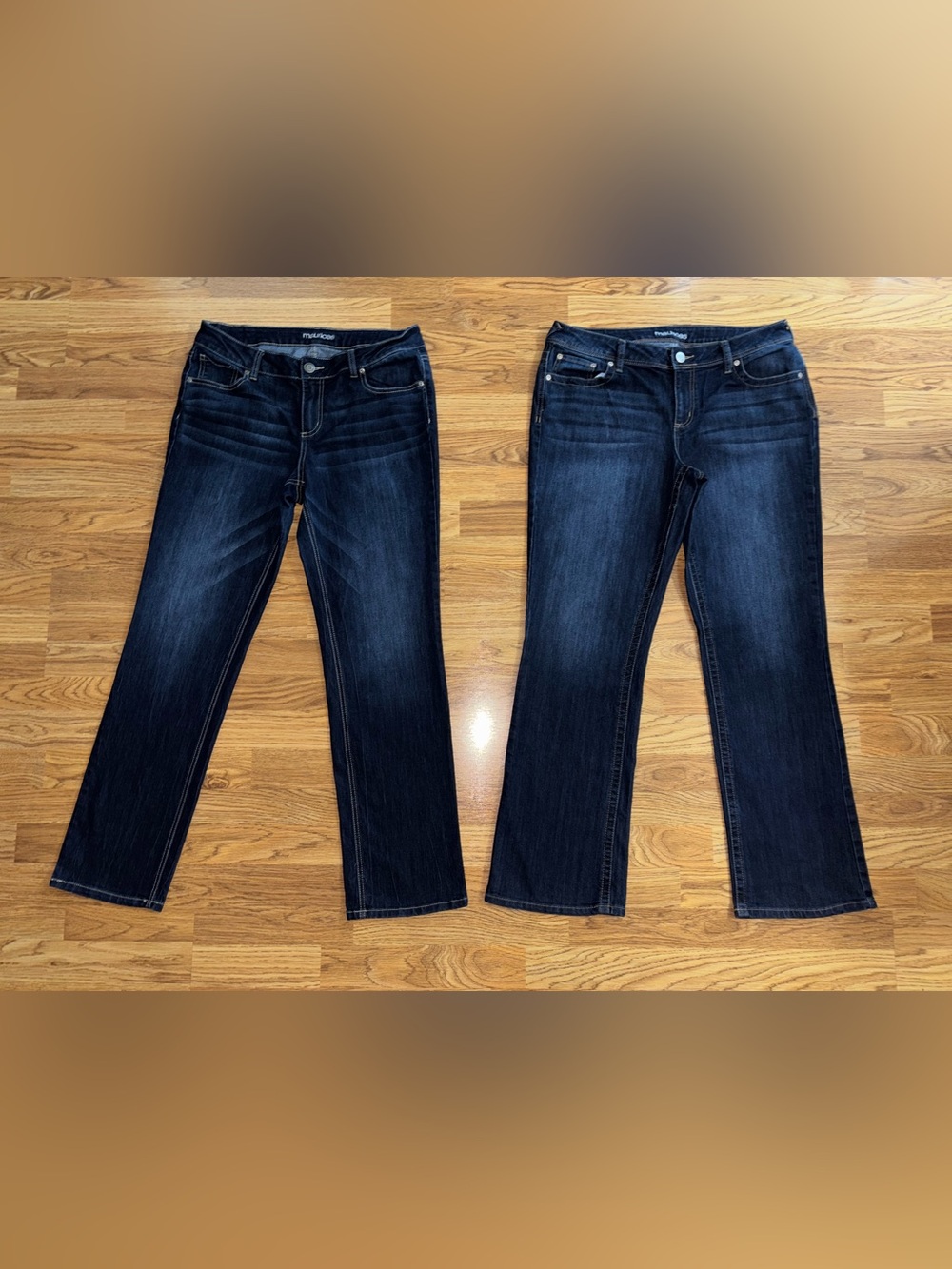 Maurices Bootcut Jeans LOT 2 Pair Women’s Size 12 Regular Dark Wash Stretch